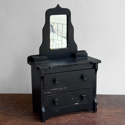 Early 20th-century Black Painted Miniature Doll's Chest