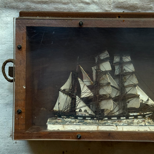 Early 20th-century Tiny American Ship Diorama