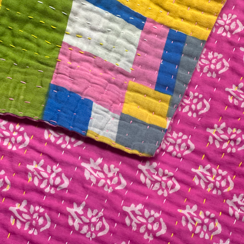 Vintage Sari Double Bedcover (#604)