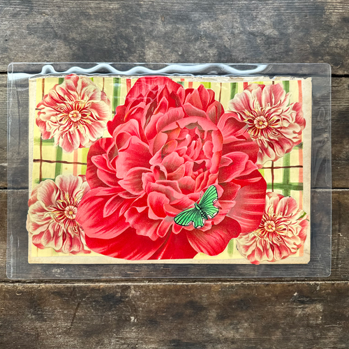 One of a Kind Collaged Butterflies & Flower Mat Pair (2-07 & 2-18)