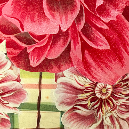 One of a Kind Collaged Butterflies & Flower Mat Pair (2-07 & 2-18)