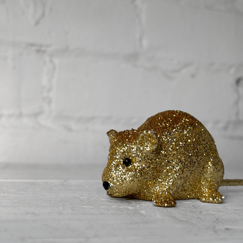 Small Gold Glitter Mouse