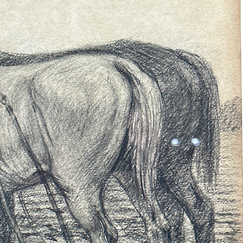 Evert Rabbers Framed Early 20th-century Horse Pastel Drawing #03