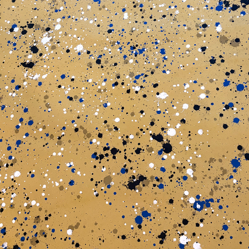 5'7.5" x 4' Black Point Mercantile Splatter Painted Canvas Mat #30