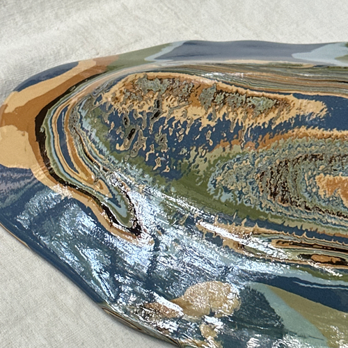 Marbled Fish Dish Platter in Papeete (PP #744)