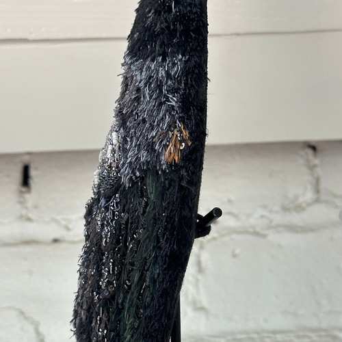 Hand-Beaded Raven on Stand by Trovelore