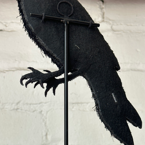 Hand-Beaded Raven on Stand by Trovelore