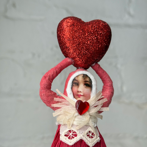 Spun Cotton Valentine's Day Girl with Heart #4