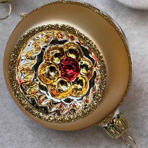 Set of 6 Gold Reflector Ornaments