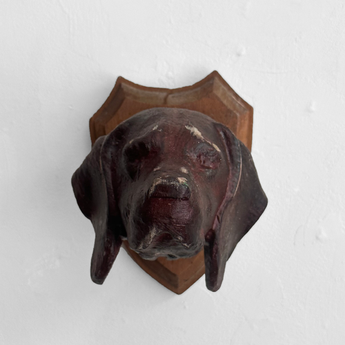 Black Forest Carved Dog Head (#546)