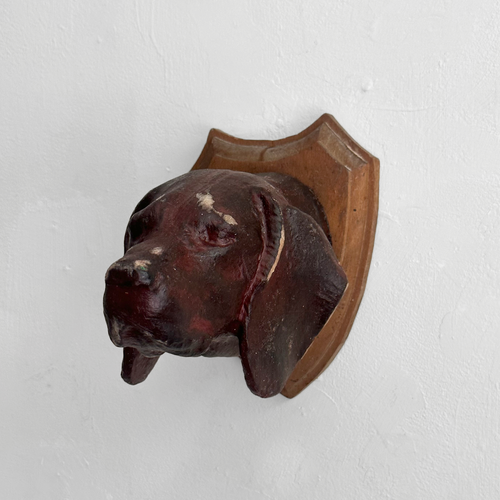 Black Forest Carved Dog Head (#546)