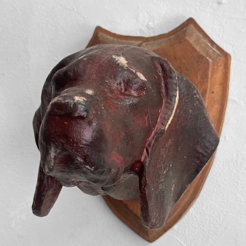 Black Forest Carved Dog Head (#546)