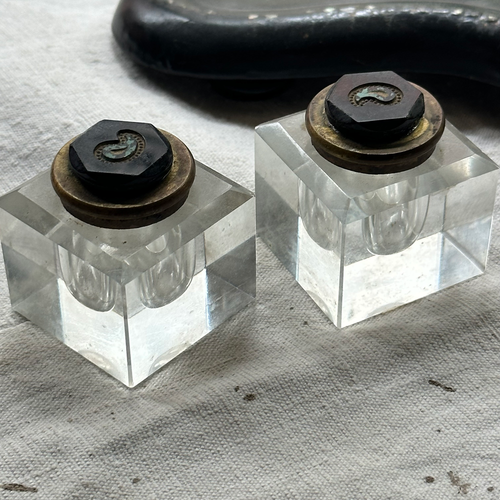 19th-century Lacquer Pen Tray with Inkwell Inlay