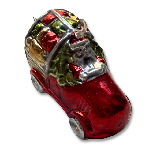 Santa in a Car Ornament