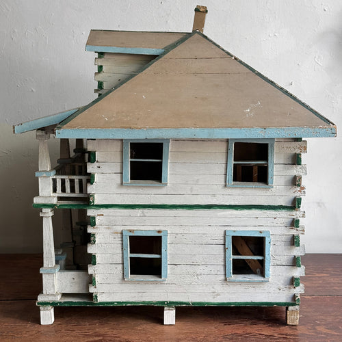 Early 20th-century Painted Folk Dollhouse Cottage