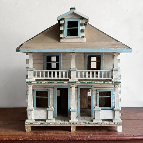 Early 20th-century Painted Folk Dollhouse Cottage