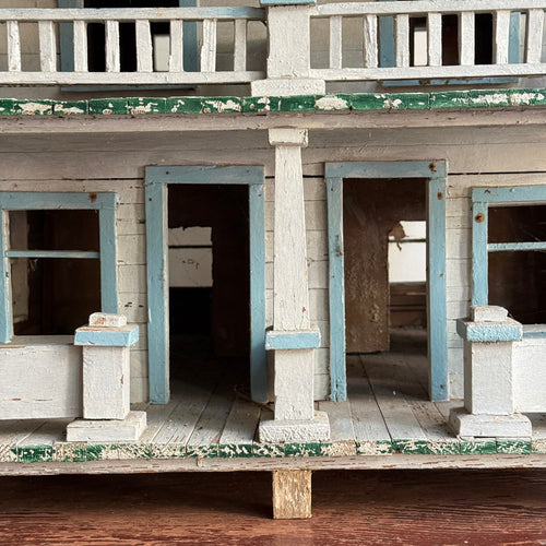 Early 20th-century Painted Folk Dollhouse Cottage