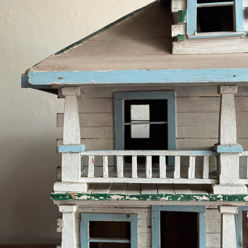 Early 20th-century Painted Folk Dollhouse Cottage