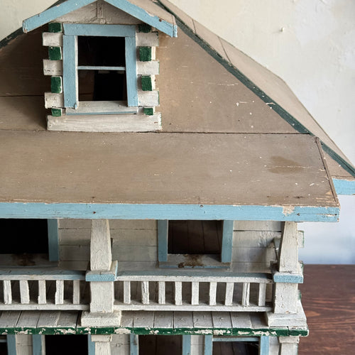 Early 20th-century Painted Folk Dollhouse Cottage
