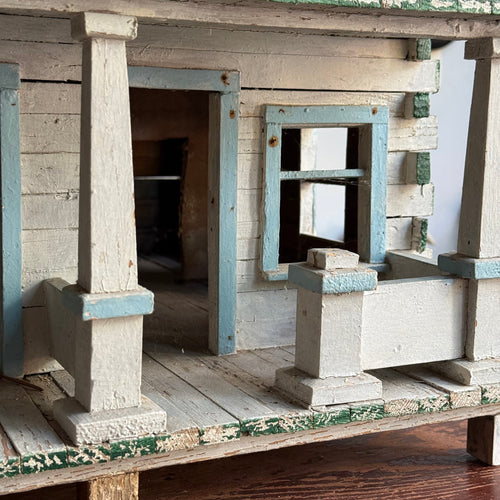 Early 20th-century Painted Folk Dollhouse Cottage