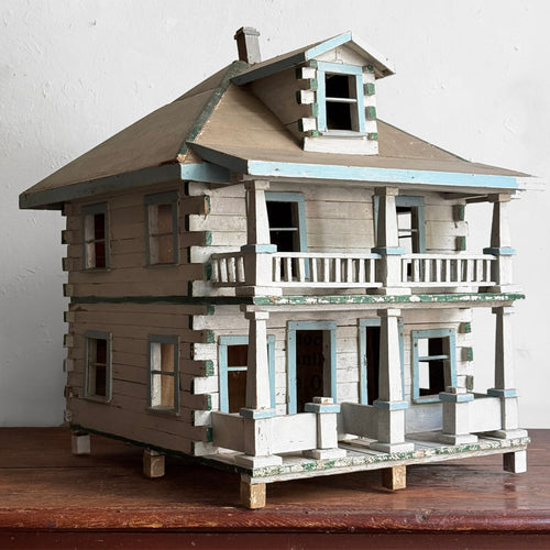 Early 20th-century Painted Folk Dollhouse Cottage