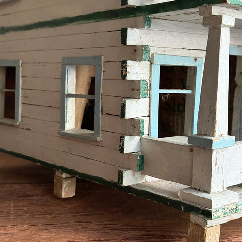 Early 20th-century Painted Folk Dollhouse Cottage