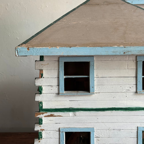 Early 20th-century Painted Folk Dollhouse Cottage