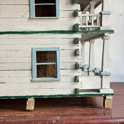 Early 20th-century Painted Folk Dollhouse Cottage