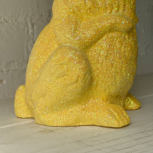Ino Schaller Large Standing Glitter Bunny in Yellow