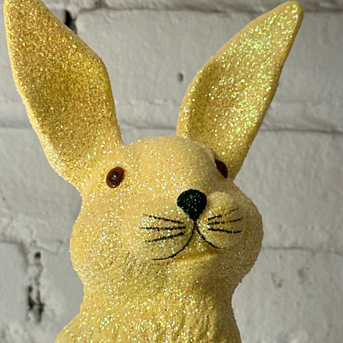 Ino Schaller Large Standing Glitter Bunny in Yellow