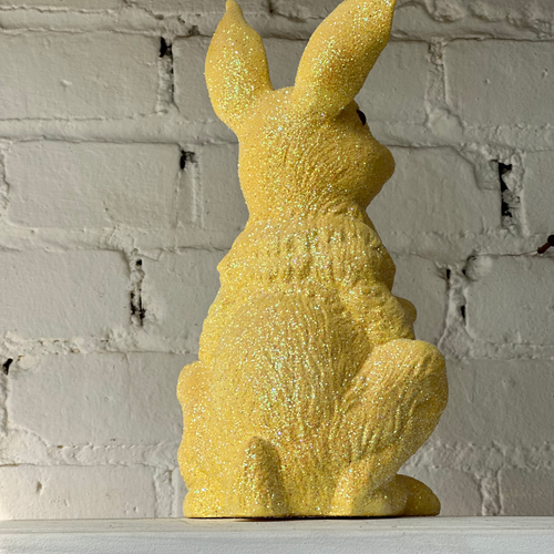 Ino Schaller Large Standing Glitter Bunny in Yellow