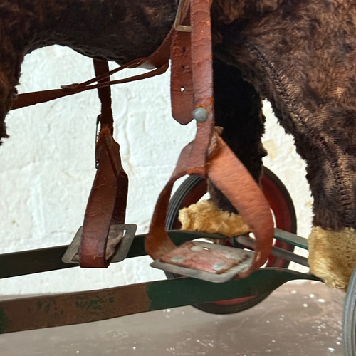 19th-century French Toy Horse on Wheels