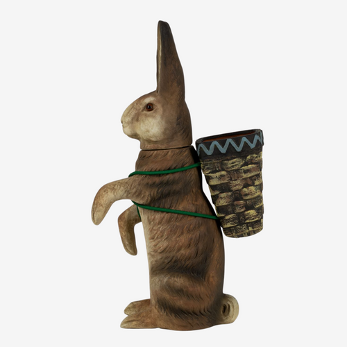 Small Upright Brown Easter Hare with Basket