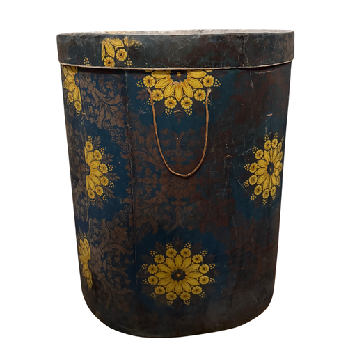 Large 19th-century French Papered Hat Box