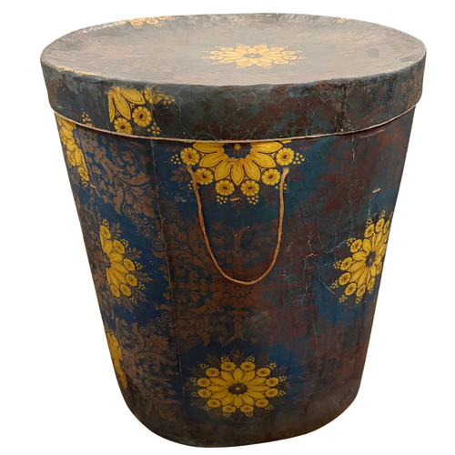 Large 19th-century French Papered Hat Box