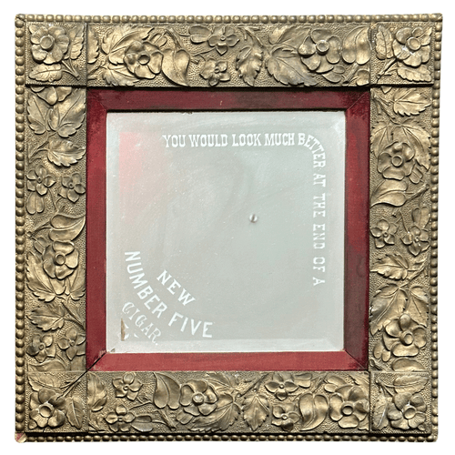 Early 20th Century American 20.5" H Arts & Crafts Cigar Mirror