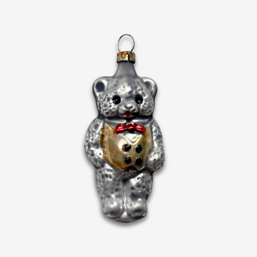 Nostalgic Teddy Bear in Gold Vest Ornament