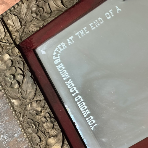 Early 20th Century American 20.5" H Arts & Crafts Cigar Mirror