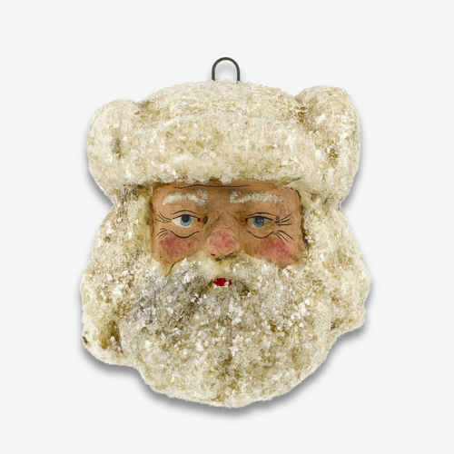 Large Santa Claus Head Ornament in Antique White No. 1
