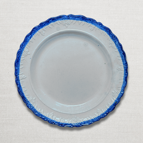 19th-century Blue Feather Edge Ironstone Plate (F)