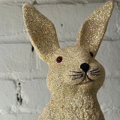 Ino Schaller Large Standing Glitter Bunny in Gold