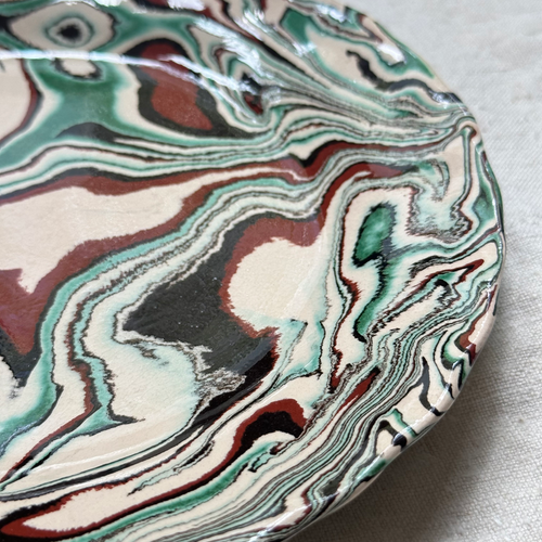 Marbled Dessert Plate XVIIIe in Riga (RG #706)
