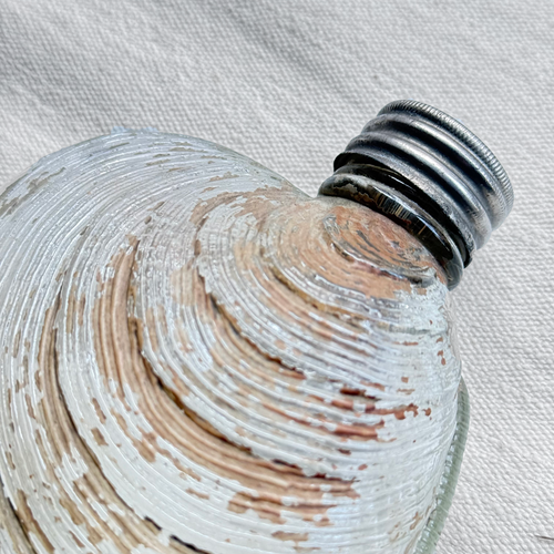 19th-century Glass Shell Flask (#4)