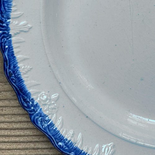 19th-century Blue Feather Edge Ironstone Plate (F)