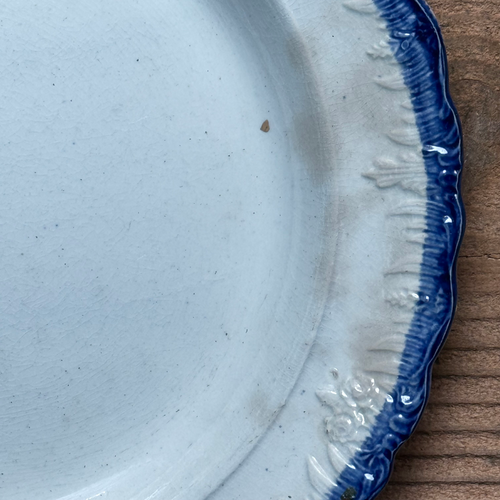 19th-century Blue Feather Edge Ironstone Plate (F)