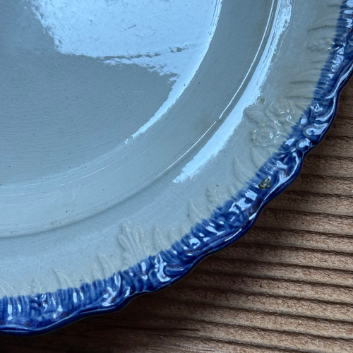 19th-century Blue Feather Edge Ironstone Plate (F)