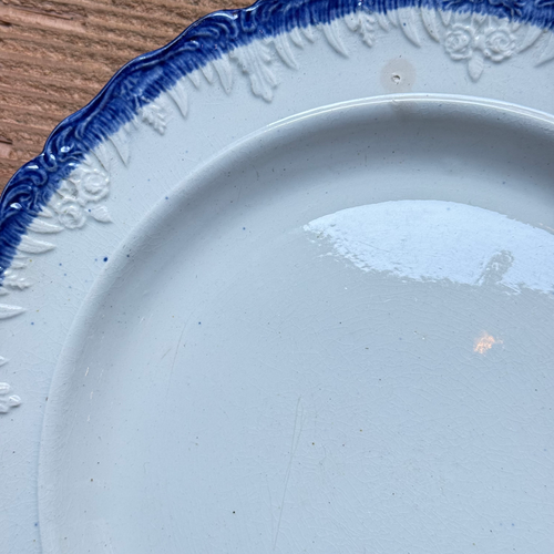 19th-century Blue Feather Edge Ironstone Plate (F)