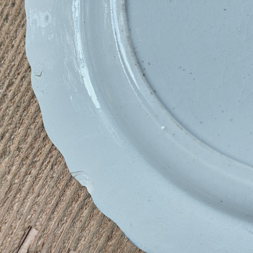 19th-century Blue Feather Edge Ironstone Plate (F)