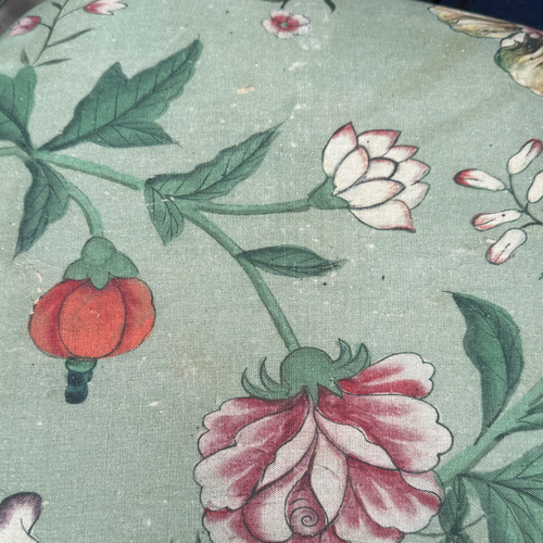 Pair of Antique Leaf Chairs in John Derian x Pierre Frey Fabric