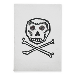 Block Printed Skull Folded Card